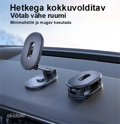 Вращающийся на 360 градусов магнитный держатель телефона для использования в автомобиле (фото #2)