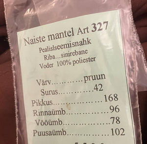 Ehtsa karusnahaga lambanahkne mantel (L) (3 foto / 3)
