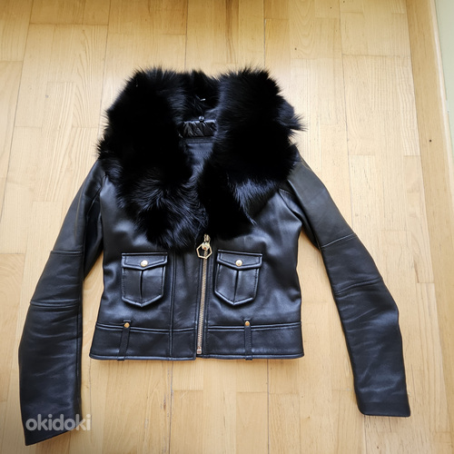 Женская кожаная куртка Philipp Plein. Очень хорошее состояни (фото #1)