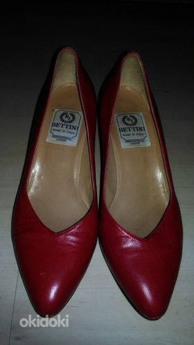 Красные кожанные туфли (фото #1)