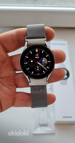 Samsung Galaxy Watch4, LTE, серебристый, гарантия, 3 ремешка (фото #1)