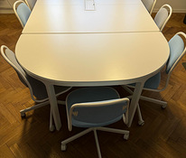 Конференц-стол iKEA-BEKANT + 9 стульев ÖRFJÄLL