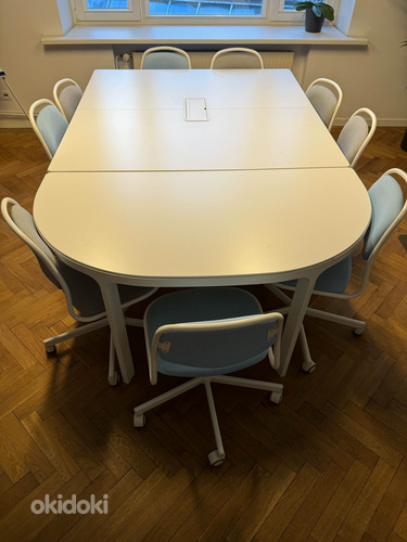 IKEA-BEKANT konverentsi laud + 9 x ÖRFJÄLL toolid (foto #1)
