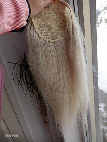 Наращивание волос конский хвост настоящие волосы 55 см 121 грамм (фото #2)