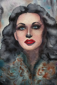 Akvarellmaal Hedy Lamarr (1 foto / 3)