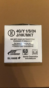 Аккумулятор Makita BL1860B, 18V Li-lon — 6,0 Ah (1 фото из 2)