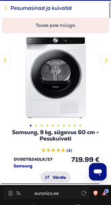 Samsung 9kg Pesukuivati (3 foto / 3)