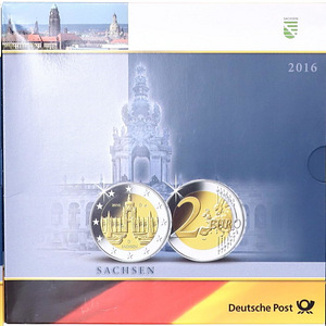 Различные памятные монеты Германии номиналом 2€, монетные карты. (8 фото из 10)