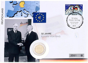 Различные памятные монеты Германии номиналом 2€, монетные карты. (9 фото из 10)