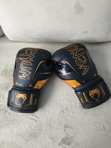Venum Elite Evo Boxing Gloves Black Bronze