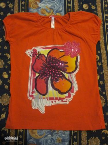 Оранжевая футболка Mothercare, размер 134 см (фото #1)