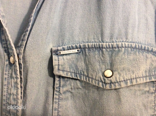 Calvin Klein ориг. джинсовая рубашка р.M (фото #8)