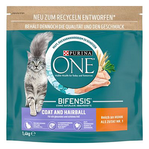 PURINA ONE Adult Cat, Coat & Hairball 1,4kg (1 foto / 1)