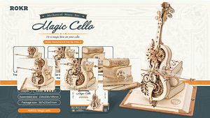 ROKR Magic Cello Mechanical Music Box 3D Wooden Puzzle (4 foto / 6)
