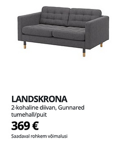 Ikea LANDSKRONA 2-kohaline diivan, Gunnared tumehall (4 foto / 5)