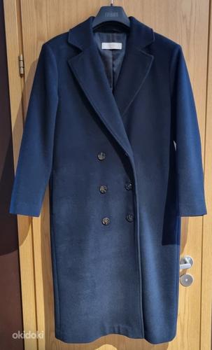 Шерстяное пальто синего цвета (фото #4)