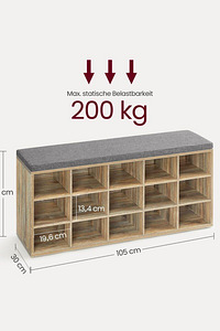 Jalatsiriiul istmega 30 x 105 x 48 cm pruun (2 foto / 2)
