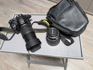 Nikon D3200 Kit 18-105mm + 35mm + Välklamp + 3 akku (2 foto / 6)