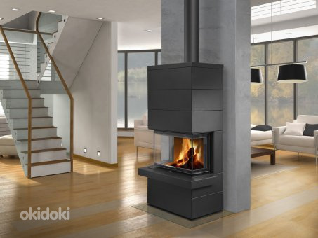 Kamin CARA CS N 03 metall, ülestõstetava uksega, Slim