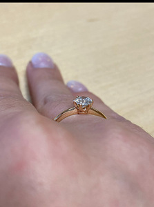Sõrmus 585 looduslik teemant 0,42ct (3 foto / 4)