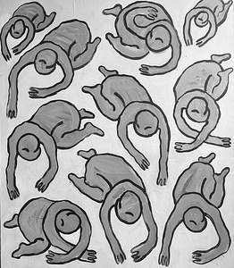 Monokroomne abstraktne maal – 112×98 cm (1 foto / 2)