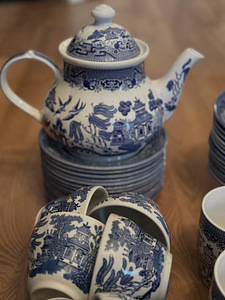 Churchill Set “Blue Willow” Vintage (4 foto / 8)