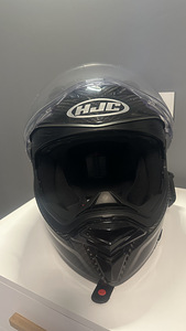 Карбоновый шлем HJC F70 + cardo packtalk black single pack (7 фото из 8)