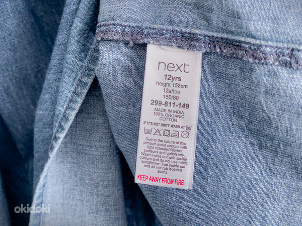 Next джинсовое платье, размер 152cм, подходит от 146см (фото #4)