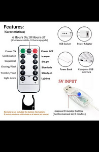 Led kardin-vanik, uus, USB, puldiga (4 foto / 6)