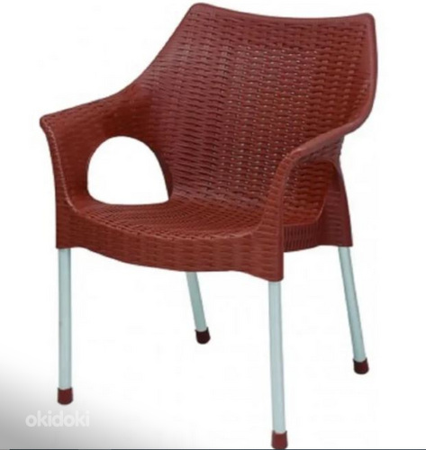 Պլաստիկե հյուսված բազկաթոռ, պլաստիկ նստատեղով և պողպատով, հա (7)