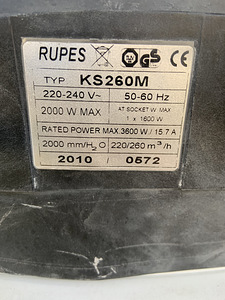 Пылесос rupes ks260m (3 фото из 3)