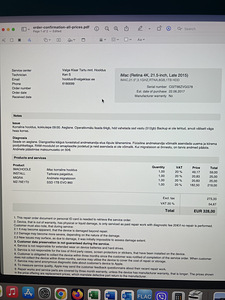 Apple IMac 4K 21,5” hooldus ja uus 1TB SSD mälu (3 foto / 3)