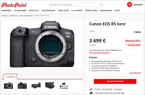 Canon EOS R5 (body) hübriidkaamera (uus) (5 foto / 6)
