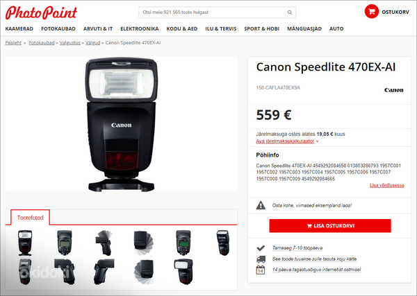 Canon Speedlite 470EX-AI välklamp (uus) (foto #7)