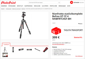 Manfrotto Befree GT CF 4 MKBFRTC4GT-BH statiivikomplekt (7 foto / 7)