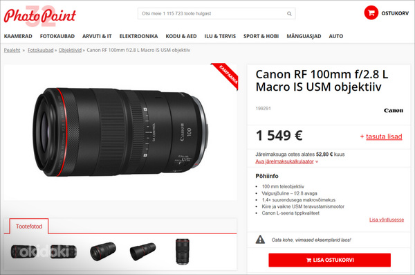 Canon RF 100mm f/2.8L Macro IS USM objektiiv (foto #10)