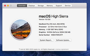 MacBook Pro 2010, 4GB RAM, 256GB SSD + laadija (4 foto / 5)