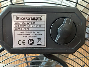 Võimas põrandaventilaator Ravanson WT-60C – Nagu uus! (3 foto / 3)