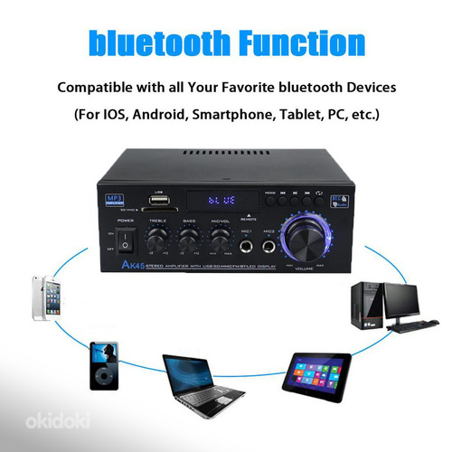 Võimendi Hi-Fi Bluetooth 5.0 FM USB SD mikrofoni sisend (foto #4)