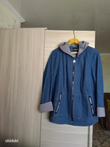 Новая джинсовая куртка, с капюшоном 54/56 Турция (фото #1)