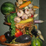 Искусственные фрукты и овощи в красивой корзине (фото #1)