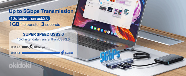 Acasis 5-in-1 Type-C jaotur 5Gbps