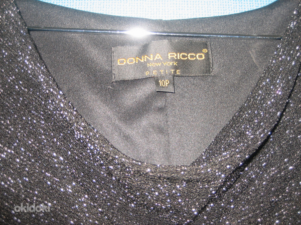 Donna Ricco New York բրենդային երեկոյան սև զգեստ, вечернее