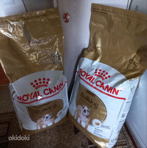 Müün 24 kg koeratoitu (2 kotti) buldogidele.