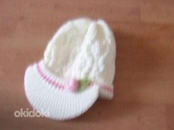 Uus valge kootud müts 48-54cm (foto #2)