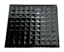 Стеклянная (керамическая?) плитка 150x150, черная >200шт.