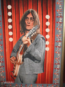 Портрет John Lennon печать на ткани в раме 146х96 cм