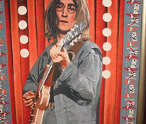 Портрет John Lennon печать на ткани в раме 146х96 cм