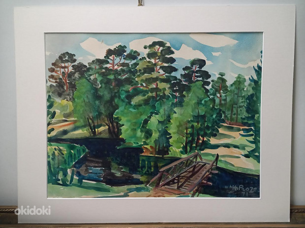 Эстонское ИСКУССТВО Кирилл Прозес (1914-2001) акварель