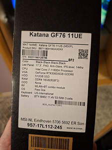 Продаю MSI Katana GF76 11UE (1 фото из 3)